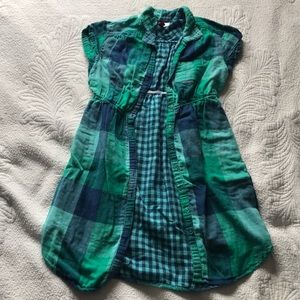 H&M Divided Cotton Dress Bright Blue Green Size 4